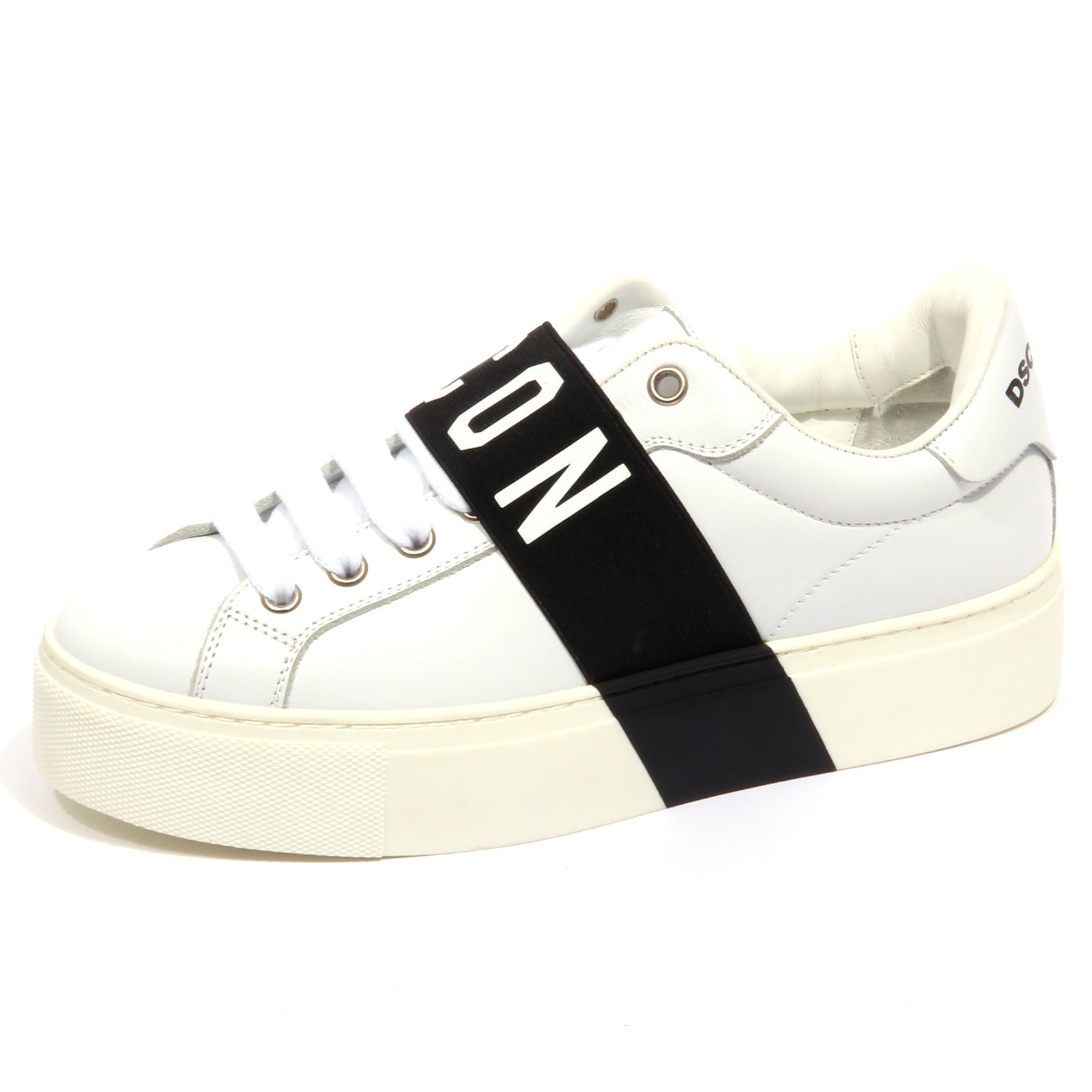 디스퀘어드2 sneaker woman off white / black DSQUARED2 ICON shoes